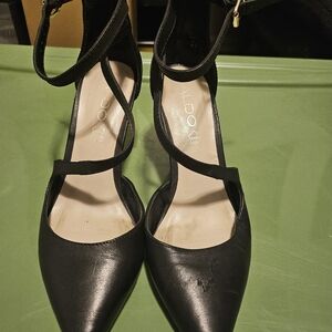Aldo Black Heels with Pointed Toe and Ankle Straps